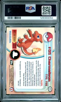 1999 TOPPS POKEMON TV #5 CHARMELEON PSA 9 - Image 2