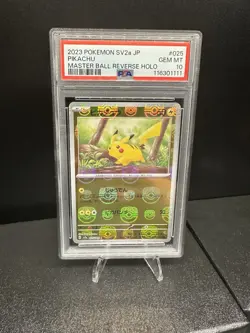 Pokemon Pikachu Master Ball Reverse Holo PSA 10, 025/165, Japanese 151 SV2a - Image 1