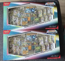 Prismatic Evolutions Sam’s club Lucario Ex Premium Collection Lot of 2 Boxes - Image 1