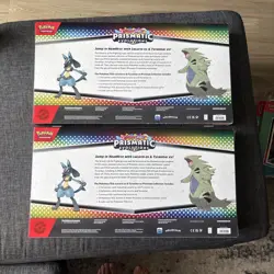 Prismatic Evolutions Sam’s club Lucario Ex Premium Collection Lot of 2 Boxes - Image 2