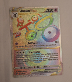 Pokemon TCG Unown VSTAR 199/195 Silver Tempest 2022 Secret Rainbow Holo - Image 2