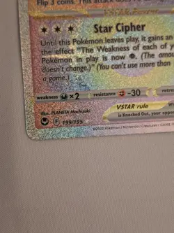 Pokemon TCG Unown VSTAR 199/195 Silver Tempest 2022 Secret Rainbow Holo - Image 3