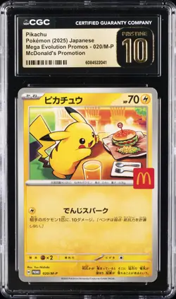 2025 POKEMON JPN MEGA EVOLUTION MCDONALD'S PROMO #020 PIKACHU CGC 10 PRISTINE - Image 1
