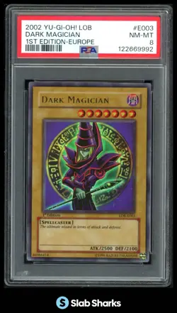 2002 YU-GI-OH! LEGEND OF BLUE EYES WHITE DRAGON EUROPE EN DARK MAGICIAN PSA 8 - Image 1