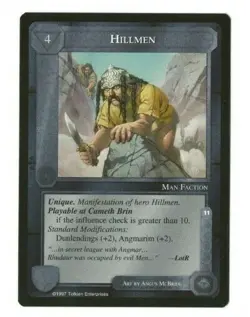 Middle-Earth CCG MECCG Hillmen The Lidless Eye LE LOTR Rare Card NEAR MINT - Image 1