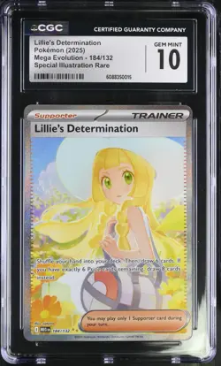 Lillie's Determination - 184/132 - SIR - Pokemon Card - CGC 10 Gem Mint - #428 - Image 1