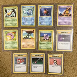 Pokemon Vintage TCG Cards Shadowless 1999 Base Set Lot (11) - Image 1