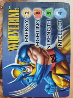 OverPower Marvel IQ Fleer 1996 Wolverine Hero Character Card Rare LP - Image 1
