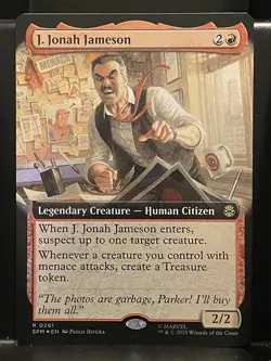 J Jonah Jameson #261 FOIL EXTENDED NM/M MTG Spiderman Magic Card Red Rare - Image 1