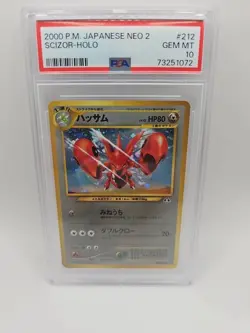 Pokemon Japanese Neo 2 Scizor Holo #212 PSA 10 - Image 1