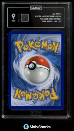 2018 POKEMON SUN & MOON LOST THUNDER #207/214 LUGIA GX FULL ART ULTRA RARE TAG 9 - Image 2