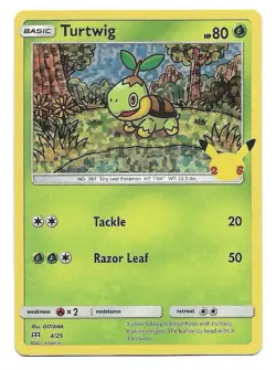 Turtwig 004/025 McDonald's 25th Anniversary Holo Pokemon TCG - NM - Image 1