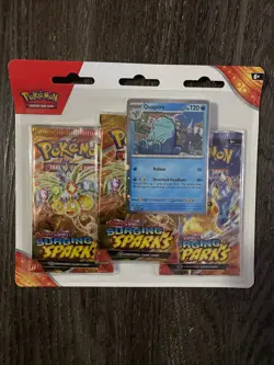 Pokemon TCG Scarlet & Violet Surging Sparks 3-Pack Blister Quagsire NEW SEALED - Image 1