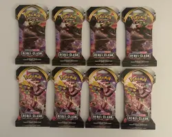 Rebel Clash Sleeved Booster pack Lot of 8 / Sword and Shield / Pokemon TCG - Image 1