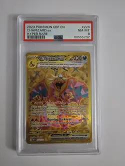 2023 POKEMON OBF EN-OBSIDIAN FLAMES HYPER RARE #228 CHARIZARD EX PSA 8 - Image 1