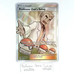 Professor Oak's Setup 233/236 NEAR MINT Pokemon TCG Cosmic Eclipse Full Art - Image 1