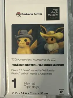 2x Pokemon Center Exclusive Van Gogh Self Portrait Playmat New/Sealed - Image 2