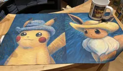 2x Pokemon Center Exclusive Van Gogh Self Portrait Playmat New/Sealed - Image 4
