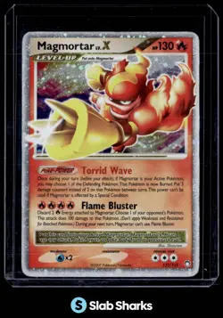 2007 POKEMON DIAMOND & PEARL MYSTERIOUS TREASURES #123/123 MAGMORTAR LV.X HOLO - Image 1
