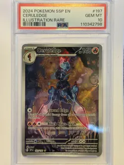Pokemon TCG PSA 10 Ceruledge 197/191 Sv08: Surging Sparks Holo - Image 1