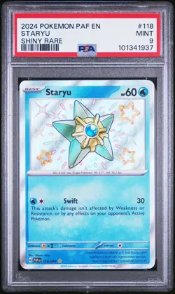 2024 POKEMON PAF EN-PALDEAN FATES SHINY RARE #118 STARYU PSA 9 - Image 1
