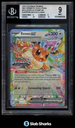 2025 POKEMON SV PRISMATIC EVOLUTIONS #075/131 EEVEE EX PROMOS STAMPED BGS 9 - Image 1