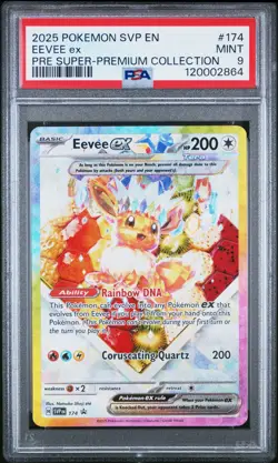 2025 POKEMON SVP EN-SV BLACK STAR PROMO #174 EEVEE EX PSA 9 - Image 1