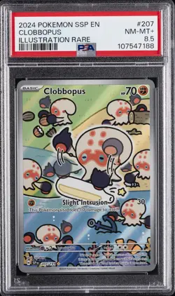 2024 POKEMON SSP EN-SURGING SPARKS ILLUSTRATION RARE #207 CLOBBOPUS PSA 8.5 - Image 1