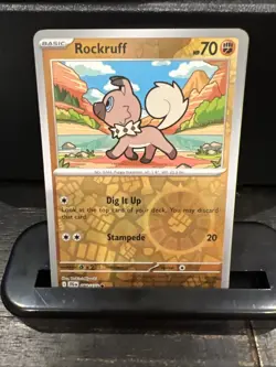 Pokemon TCG Rockruff Reverse Holo Card 084/159 Journey Together - Image 1