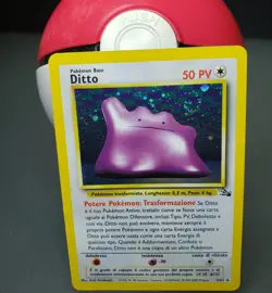 Ditto Fossil 3/62 SWIRL Holo Rare with ERROR hickey Italian Pokemon TCG Card - Image 1