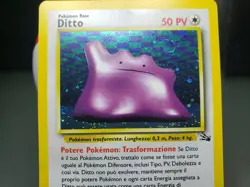 Ditto Fossil 3/62 SWIRL Holo Rare with ERROR hickey Italian Pokemon TCG Card - Image 2