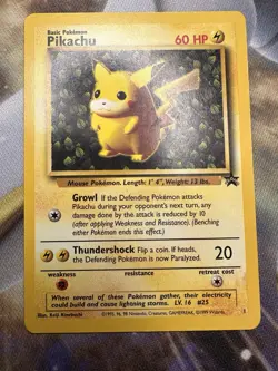 Pikachu Pokemon Card Black Star Promo #1 LP++ Free Shipping - Image 1