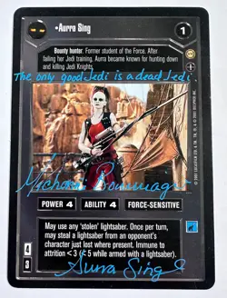 Star Wars CCG Oversized 5x7 Aurra Sing AI Autograph Promo Card - Image 1
