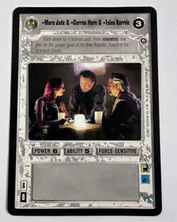 Star Wars CCG Oversized 5x7 Mara Jade, Corran Horn, & Talon Karrde Promo Card - Image 1