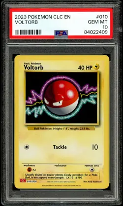 PSA 10 GEM MINT Voltorb 010/034 Holo CLC EN Classic Collection Pokemon Card - Image 1