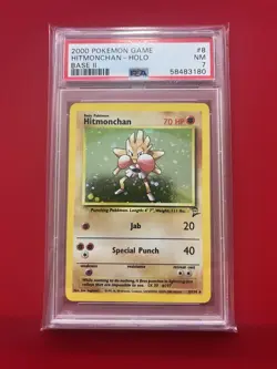 PSA 7 Hitmonchan Holo 8/130 | Base Set 2 2000 | Pokemon TCG Card - Image 1