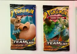 Pokemon Team Up Booster Pack Lot Of 8 (OPENED) COMMON CARDS ONLY AND CODE CARD - Image 2