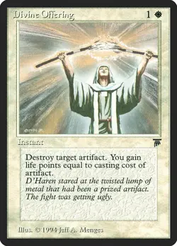 Divine Offering 9 LEG Menges MTG WOTC White Instant 1994 Lifegain Destroy EN - Image 1