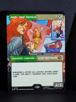 MTG Spider-Man Rare 0229 Mary Jane Watson Borderless Comic Art - Image 1