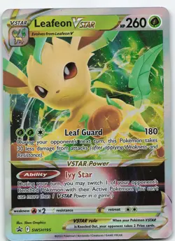 Leafeon VSTAR SWSH195 Sword & Shield Promo Holo MP (Creased) Pokemon TCG - Image 1