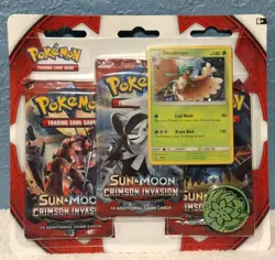 Pokemon TCG - Sun & Moon Crimson Invasion Decidueye Blister - 3 Booster Packs - Image 1