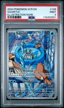 2024 POKEMON SCR EN-STELLAR CROWN ILLUSTRATION RARE #148 SQUIRTLE PSA 9 - Image 1
