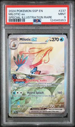 2024 POKEMON SSP EN-SURGING SPARKS SPECIAL ILLUSTRATION RARE MILOTIC EX PSA 9 - Image 1