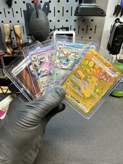 Pokemon Prismatic Evolutions Pikachu EX Hyper Rare 179 + Vaporeon & Espeon Ex NM - Image 4