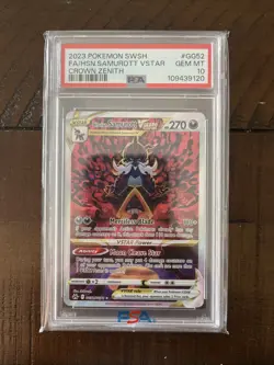 Hisuian Samurott VSTAR #GG52 Galarian Gallery Pokemon SWSH: Crown Zenith PSA 10 - Image 1