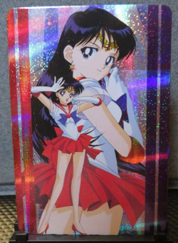 Rei Hino Sailor Moon Art Card Shiny Holo Glitter NM CCG Collectible Mars Anime - Image 1
