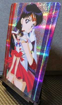 Rei Hino Sailor Moon Art Card Shiny Holo Glitter NM CCG Collectible Mars Anime - Image 3