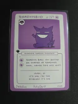 Pokederp Shadowbud 24/25 - Gengar Pokemon Derpy Fan Art Card - Image 1