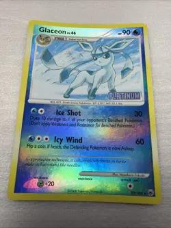Glaceon 20/100 Majestic Dawn Platinum Stamped Reverse Holo 2008 Pokemon Card NM - Image 1