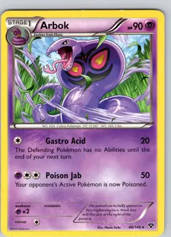 Pokemon TCG Arbok XY Base Set 48/146 Regular Rare Card Played LP - Image 1